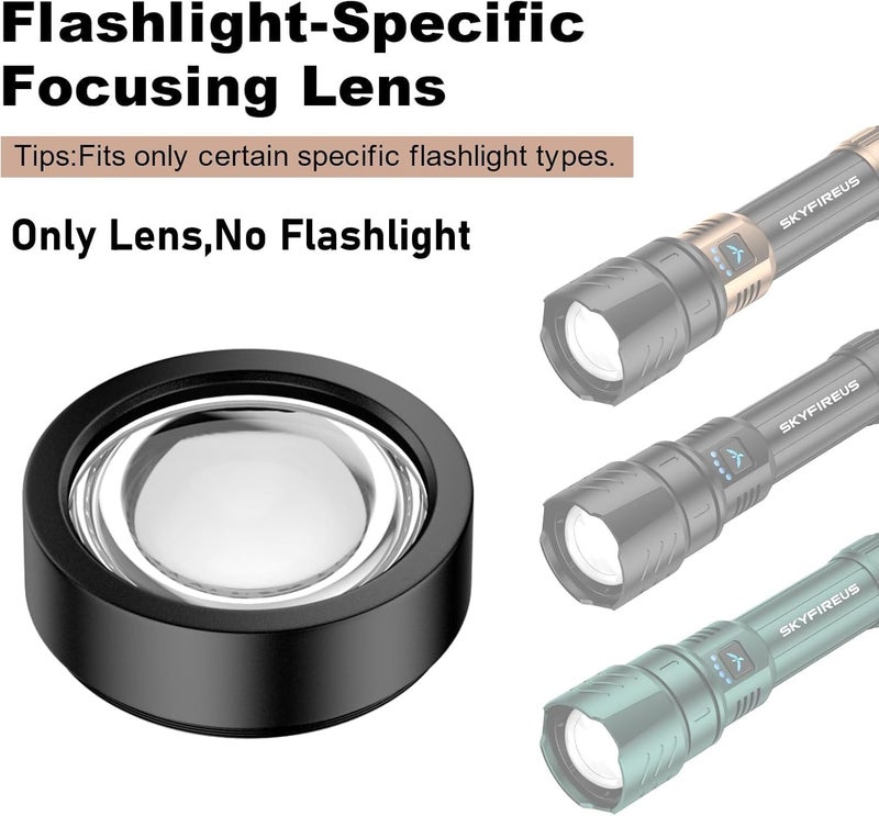 SkyFire Rechargeable Flashlight Lens for 1097,Zoomable Waterproof Bright Flash Light Lenses for Camping Essentials Outdoor Home-Only Lens No Flashlight - Image 2